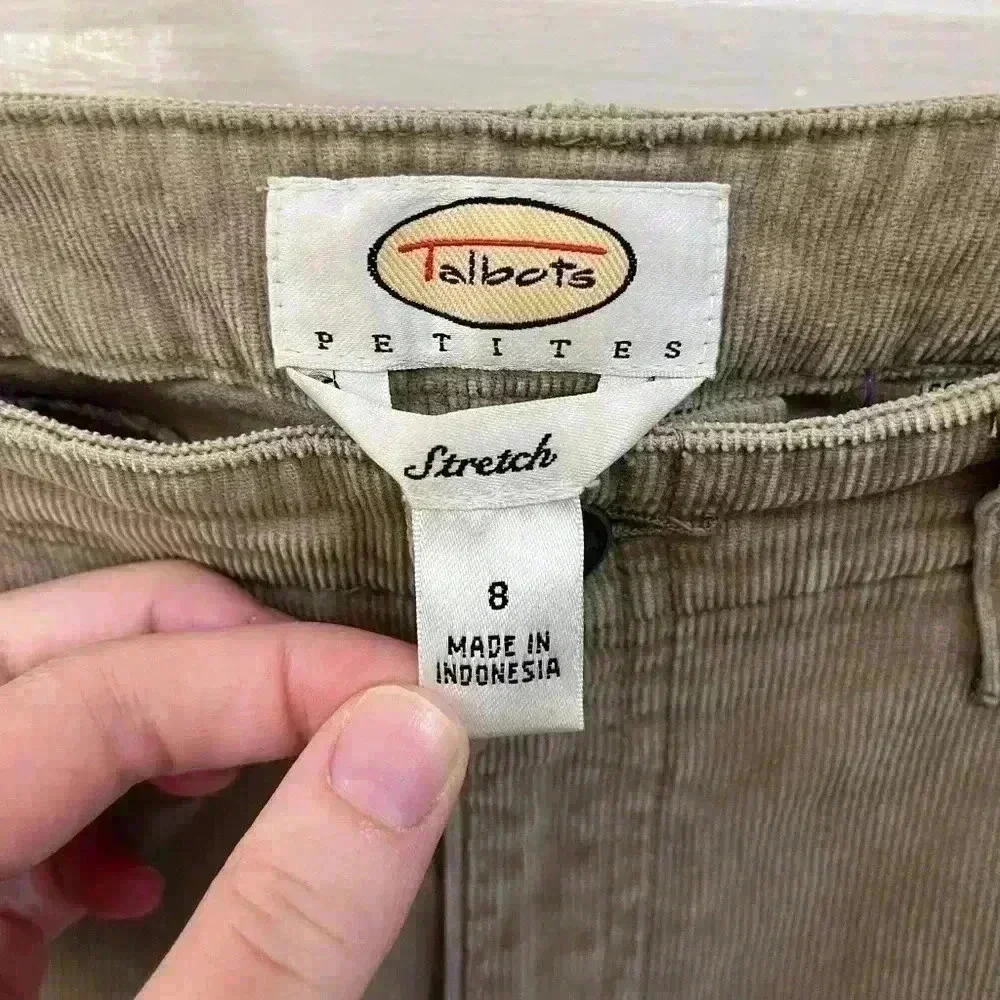 talbots petite tan corduroy, straight leg‎ pants women size 8